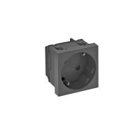 Kištukinis lizdas viengubas 33° su apsauga 250V, 10/16A Polikarbonatas juodai pilkas RAL 7021 STD-D3S SWGR1 - OBO BETTERMANN (pavadinimas tikslinamas)