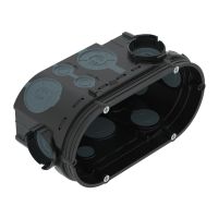 UP potinkinė dėžutė dviguba, sandari 2x Ø61xH67mm Polypropylen / Thermoplastisches Elastomer deep black / blue grey UG 66-DV-L - OBO BETTERMANN (pavadinimas tikslinamas)