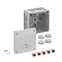 Dėžutė v/t [102x102x70] IP66/67/69 su gnybtais 4x1.5/4mm2 pilka be halogenų AboxPro040-4 - SPELSBERG