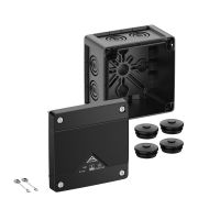 Dėžutė v/t [102x102x70] IP66/67/69 tuščia juoda be halogenų AboxPro040-L/sw - SPELSBERG