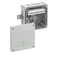 Dėžutė v/t [127x127x70] IP66 su gnybtais 5x6mm2 pilka be halogenų su tvirtinimo auselėmis Abox060AB-6 - SPELSBERG