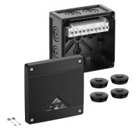 Dėžutė v/t [127x127x75] IP66/67/69 su gnybtais 5x6mm2 juoda be halogenų AboxPro060-6/sw - SPELSBERG