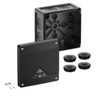 Dėžutė v/t [127x127x75] IP66/67/69 tuščia juoda be halogenų AboxPro060-L/sw - SPELSBERG