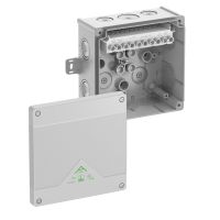 Dėžutė v/t [152x152x80] IP66 su gnybtais 5x10mm2 pilka be halogenų su tvirtinimo auselėmis Abox100AB-10 - SPELSBERG