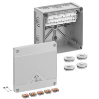 Dėžutė v/t [152x152x85] IP66/67/69 su gnybtais 3x6mm2 pilka be halogenų AboxProSLK-6 - SPELSBERG