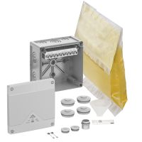 Dėžutė v/t [152x152x85] IP68 su gnybtais ir sandarinimo geliu 5x10mm2 pilka be halogenų AboxProXT-10 - SPELSBERG