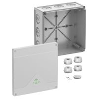 Dėžutė v/t [252x252x120] IP55/66 tuščia pilka be halogenų Abox350-L - SPELSBERG