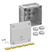 Dėžutė v/t [92x92x60] IP66/67/69 su gnybtais 5x0.5/2.5mm2 pilka be halogenų AboxPro025-2.5 - SPELSBERG