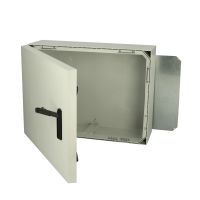 Spinta v/t [600x800x300] IP66 plastikinė su montažine plokšte tuščia ir rankena 2 užraktų pilkos spalvos ARCA 608030S - FIBOX