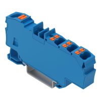 Gnybtas paskirstymo 1x6/6x1.5mm2 mėlynas ant bėgelio PUSH IN kontaktai - WAGO