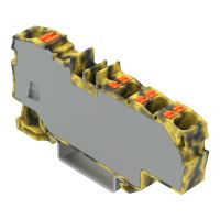 Gnybtas paskirstymo 1x6/6x1.5mm2 geltonai žalias ant bėgelio PUSH IN kontaktai - WAGO
