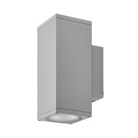 Šviestuvas v/t LED 21W IP65 3000/4000K 1800/2000lm 100x100mm H-238mm šviesiai pilkos spalvos Shoreline Pro Square Up+Down - DEKO LIGHT