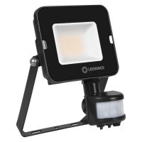 Prožektorius LED 20W IP65 3000K 1800lm su judesio jutikliu juodos spalvos FL COMP SEN V 20W 830 SYM 100 BK - LEDVANCE