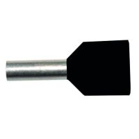 Antgalis dvigubas gilzinis izoliuotas 2x1.5mm2 Cu juodas L-8mm PAEH [500] - PROTEC