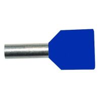Antgalis dvigubas gilzinis izoliuotas 2x2.5mm2 Cu mėlynas L-10mm PAEH [500] - PROTEC