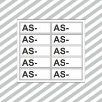 Rinkinys ženklų užrašas AS- 30x90mm lipdukas OZ/09 [rinkinyje 10 vnt.] - SAUGOS ŽENKLAI