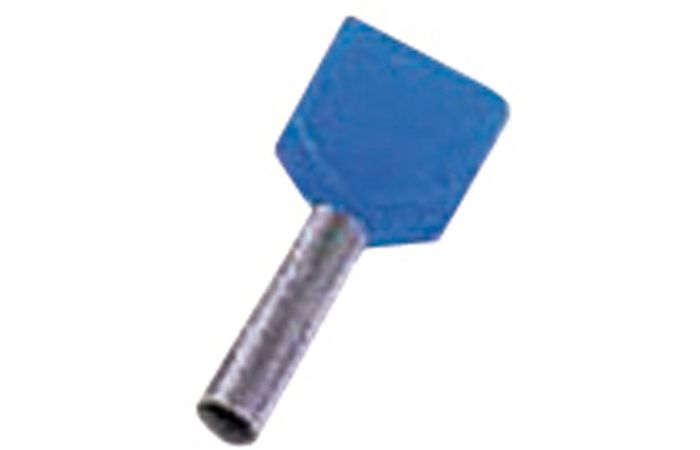 Antgalis dvigubas gilzinis izoliuotas 2x16mm2 Cu mėlynas L-14mm ICIAE1614Z [50] - INTERCABLE