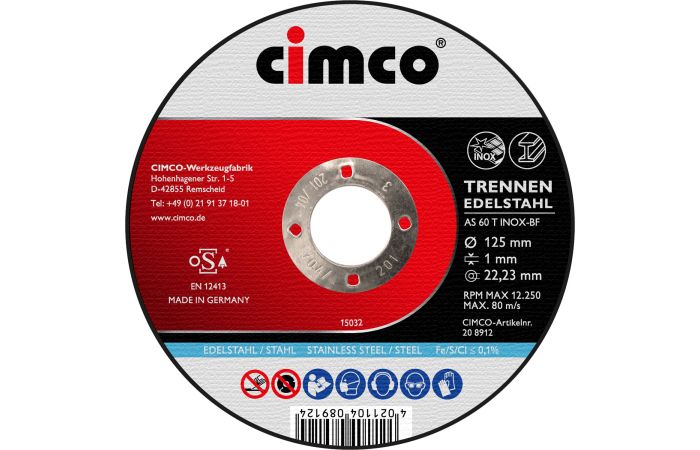 Diskas pjovimo metalui D125mm 1.2mm - CIMCO
