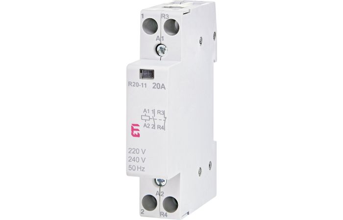 Kontaktorius 2P 20A 230V AC 1no+1nc 1 modulio R20-11 - ETI