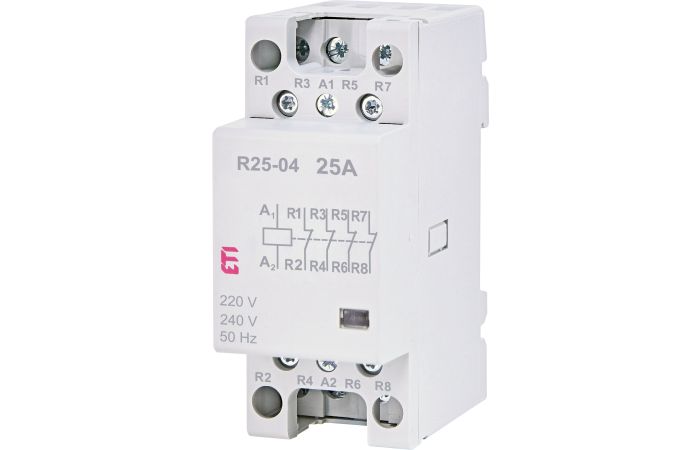 Kontaktorius 4P 25A 230V AC 4nc 2 modulių R25-04 - ETI