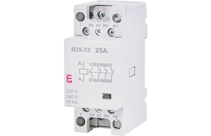 Kontaktorius 4P 25A 230V AC 1no+3nc 2 modulių R25-13 - ETI