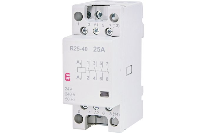 Kontaktorius 4P 25A 24V AC 4no 2 modulių R20-20 - ETI