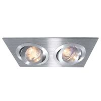 Šviestuvas į/l 2x50W GU5.3 175x92mm H-26mm sidabrinės spalvos CEILING BUILT-IN RING - DEKO LIGHT
