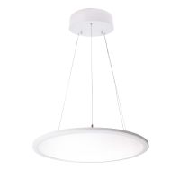 Šviestuvas pakabinamas LED 50W 4000K 5600lm D-580mm H-12.5mm dimeriuojamas baltos spalvos šviečia aukštyn/žemyn išjungus-permatomas su 1.5m pakabinimo laidu su trosu PANEL ROUND - DEKO LIGHT