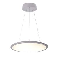 Šviestuvas pakabinamas LED 50W 3000K 5100lm D-580mm H-12.5mm dimeriuojamas aliuminio spalvos šviečia aukštyn/žemyn išjungus-permatomas su 1.5m pakabinimo laidu su trosu PANEL ROUND - DEKO LIGHT