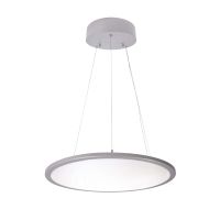 Šviestuvas pakabinamas LED 50W 4000K 5600lm D-580mm H-12.5mm dimeriuojamas aliuminio spalvos šviečia aukštyn/žemyn išjungus-permatomas su 1.5m pakabinimo laidu su trosu PANEL ROUND - DEKO LIGHT