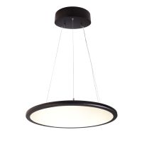 Šviestuvas pakabinamas LED 50W 3000K 5100lm D-580mm H-12.5mm dimeriuojamas juodos spalvos šviečia aukštyn/žemyn išjungus-permatomas su 1.5m pakabinimo laidu su trosu PANEL ROUND - DEKO LIGHT