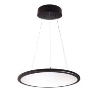Šviestuvas pakabinamas LED 50W 4000K 5600lm D-580mm H-12.5mm dimeriuojamas juodos spalvos šviečia aukštyn/žemyn išjungus-permatomas su 1.5m pakabinimo laidu su trosu PANEL ROUND - DEKO LIGHT