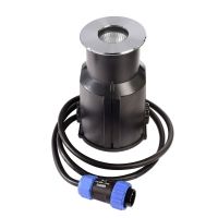 Šviestuvas į/ž LED 5.5W 24V IP67 3000K 330lm D-70mm H-96mm nerūdijančio plieno sidabrinės spalvos su laidu 1m EASY COB III WW - DEKO LIGHT