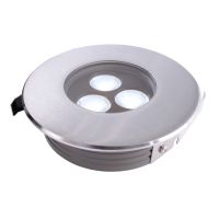 Šviestuvas į/ž LED 5W IP67 6000K 450lm D-116mm H-42mm nerūdijančio plieno sidabrinės spalvos su laidu 0.5m FLAT II - DEKO LIGHT