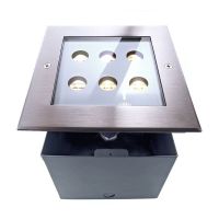 Šviestuvas į/ž LED 6W IP67 3000K 400lm 160x160mm H-79mm asimetrinis nerūdijančio plieno sidabrinės spalvos su laidu 0.5m SQUARE I WWA - DEKO LIGHT