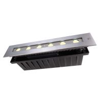 Šviestuvas į/ž LED 10W IP67 3000K 730lm 328x63mm H-65mm asimetrinis nerūdijančio plieno sidabrinės spalvos su laidu 0.5m LINE II WW - DEKO LIGHT