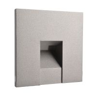 Dangtelis šviestuvui 75x75mm į sieną aliuminio spalvos su kvadratine skyle ALWAID 2 - DEKO LIGHT