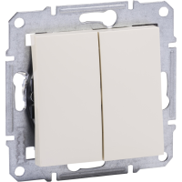 Jungiklis p/t dvigubas be rėmelio dramblio kaulo spalvos 10A 250V Asfora - SCHNEIDER ELECTRIC