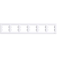 Rėmelis šešiagubas baltos spalvos Asfora - SCHNEIDER ELECTRIC