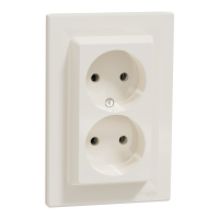 Lizdas p/t dvigubas be įžeminimo dramblio kaulo spalvos 16A 250V Asfora - SCHNEIDER ELECTRIC