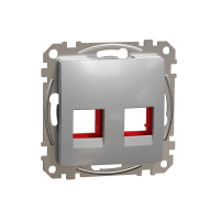 Dangtelis dvigubas kompiuterio lizdui RJ45 Kat.5e/6 UTP aliuminio spalvos KRONE SEDNA DESIGN - SCHNEIDER ELECTRIC