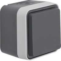 Lizdas v/t SCHUKO su dangteliu IP55 su apsauga nuo vaikų pilkos matinės spalvos 16A 250V W.1 - BERKER