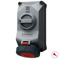 Lizdas CEE v/t 5P 32A 400V IP67 6h su kirtikliu DUO - MENNEKES