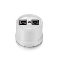 Lizdas kompiuterinis v/t dvigubas RJ45 Kat.6 UTP baltas porcelianas GARBY - FONTINI