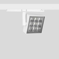 Prožektorius LED 36W IP20 3000K 2657lm į 3F bėgelį 130x130mm H-145mm 90 laipsnių dimeriuojamas baltos matinės spalvos DALI EUROSTANDARD-PLUS - BEGA