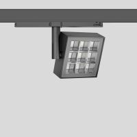 Prožektorius LED 36W IP20 3000K 2657lm į 3F bėgelį 130x130mm H-190mm 90 laipsnių dimeriuojamas juodos matinės spalvos DALI EUROSTANDARD-PLUS - BEGA