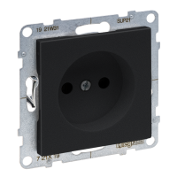 Lizdas p/t be įžeminimo be rėmelio su apsauga nuo vaikų varžtiniai kontaktai juodos spalvos 16A 250V Suno - LEGRAND