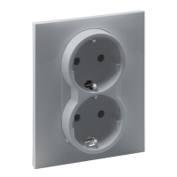 Lizdas p/t SCHUKO dvigubas su apsauga nuo vaikų užspaudžiami kontaktai aliuminio spalvos 16A 250V Suno - LEGRAND