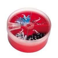 Rinkinys gilzinių izoliuotų antgalių 50x4mm2 L-10mm, 20x6mm2 L-12mm, 20x10mm2 L-12mm, 10x16mm2 L-12mm [rinkinyje 100 vnt.] - CIMCO