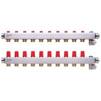 Kolektorius grindų šildymui nerūdijančio plieno su rankiniu nuorinimu 1'' 10+10 SSM-10 [pak. po 2 vnt.] - DANFOSS